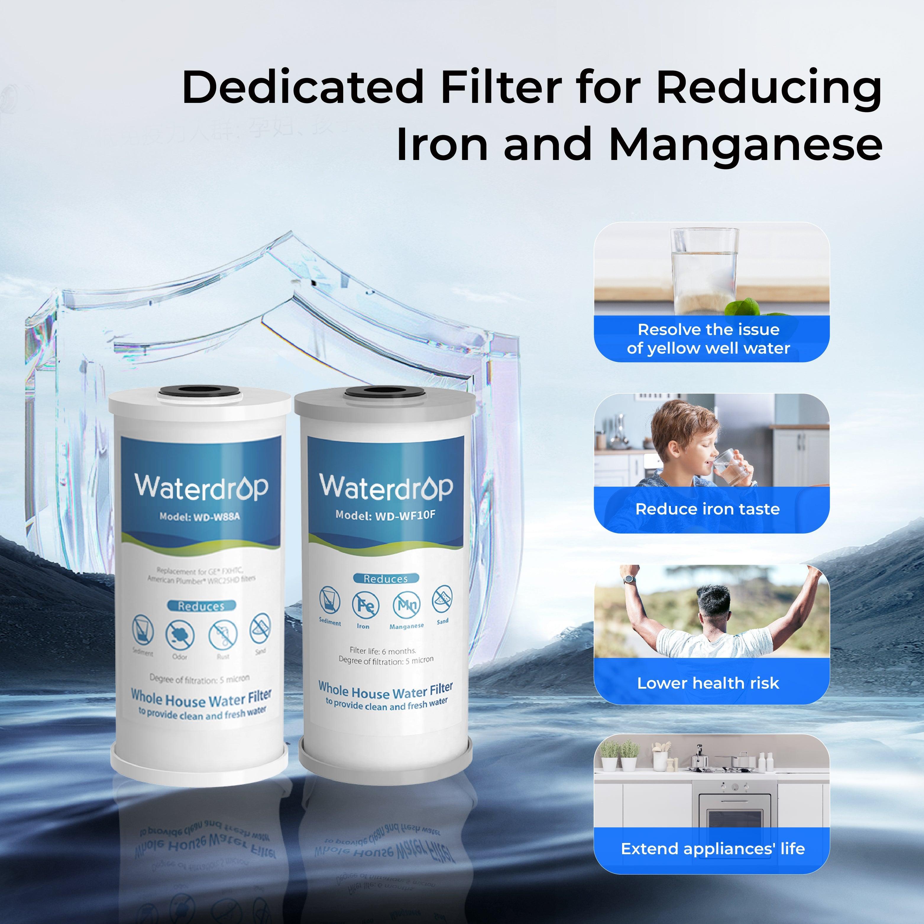 Waterdrop 2-Stage Whole House Water Filter System Reduce Iron&Manganese - Green Vista Living