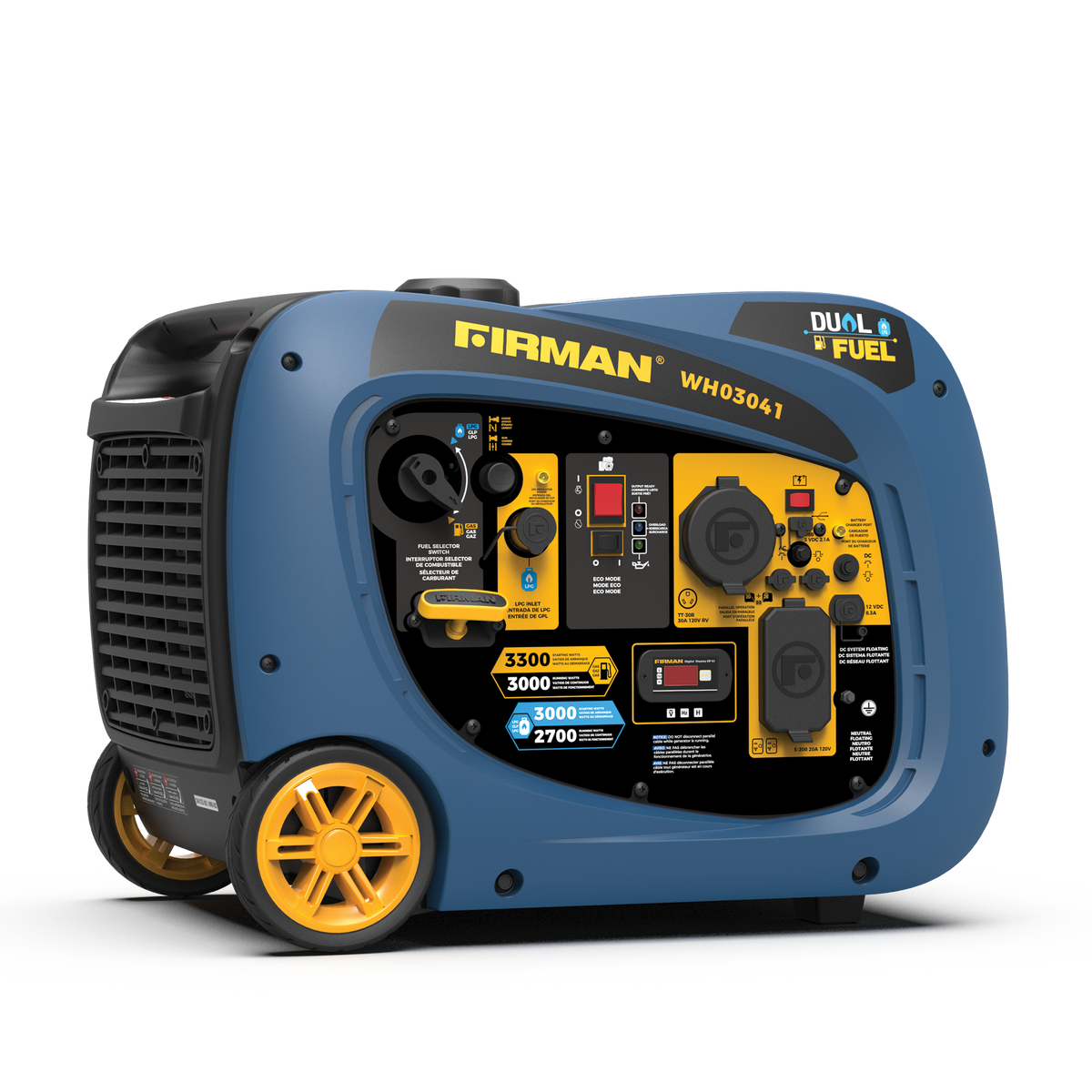 FIRMAN Power Equipment Dual Fuel Inverter Portable Generator 3300W Recoil Start
