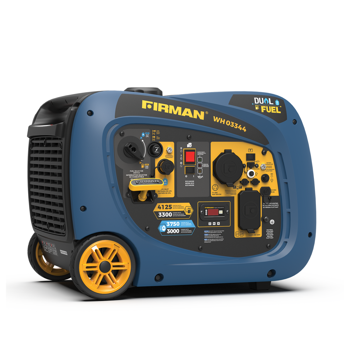 FIRMAN Power Equipment Dual Fuel Inverter Portable Generator 4125/3300W Electric Start