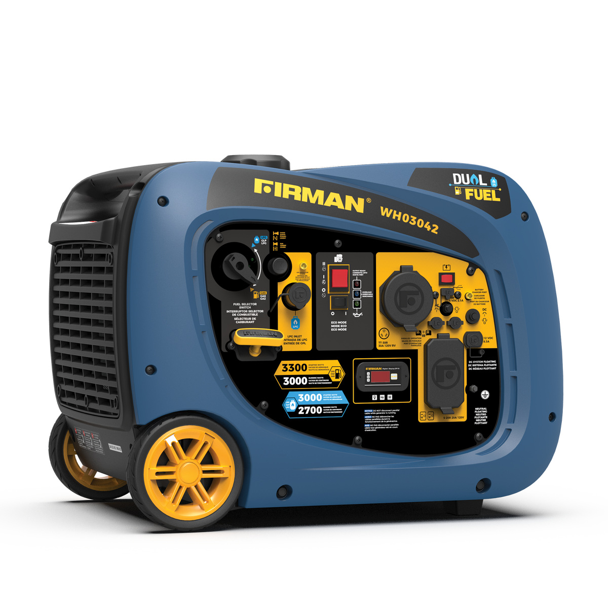 FIRMAN Power Equipment Dual Fuel Inverter Portable Generator 3300W Electric Start