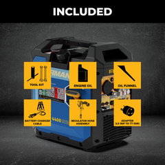 FIRMAN Power Equipment Tri Fuel Inverter Portable Generator 4400/3500W Electric Start 120V Parallel Ready CO Alert