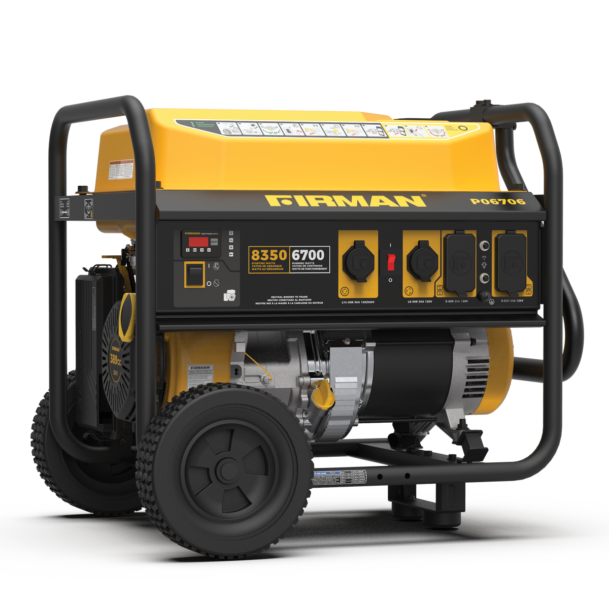 FIRMAN Power Equipment Gas Portable Generator 8350W Recoil Start 120/240V