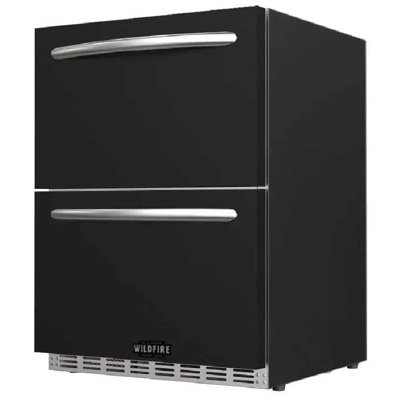 Wildfire 24 Inch 5.3 Cu. Ft. Double Drawer Outdoor Refrigerator w/ Black Sleeve - Green Vista Living