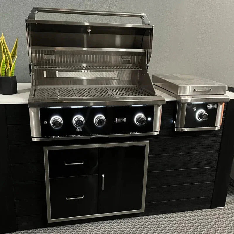 Wildfire Ranch Pro 36 Inch Black 304 Stainless Steel Built In Gas Grill - Green Vista Living