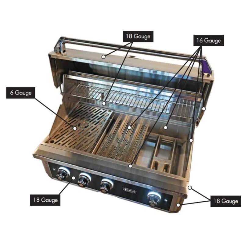 Wildfire Ranch Pro 42 Inch Black 304 Stainless Steel Built In Gas Grill - Green Vista Living