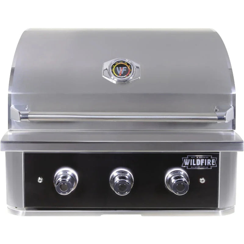 Wildfire Ranch Pro 30 Inch Black 304 Stainless Steel Built In Gas Grill - Green Vista Living