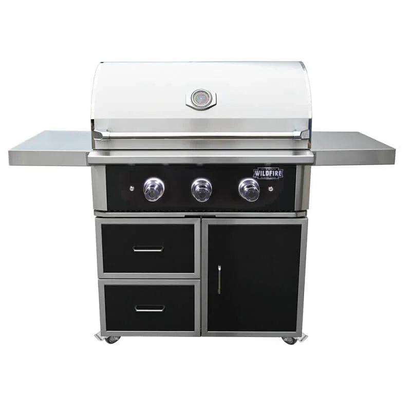 Wildfire Ranch Pro 30 Inch Black 304 Stainless Steel Freestanding Gas Grill - Green Vista Living