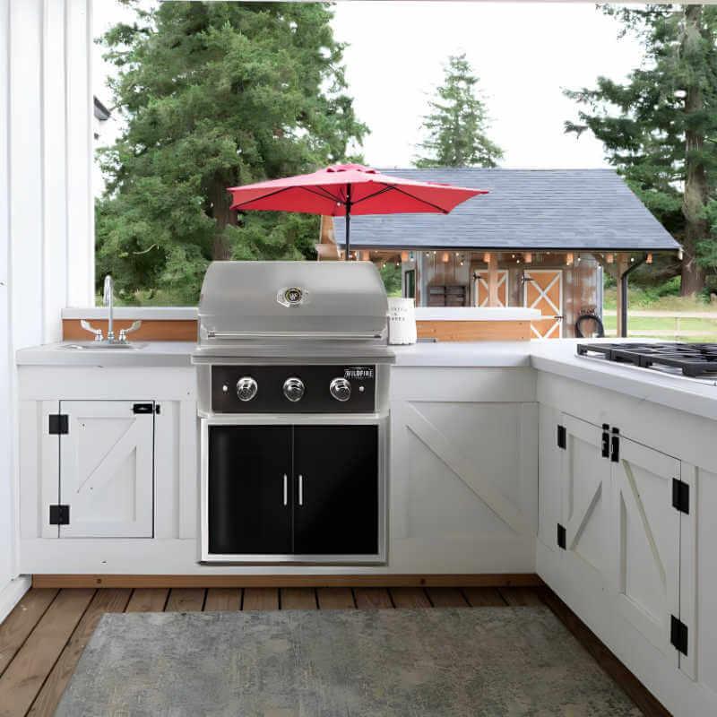 Wildfire Ranch Pro 30 Inch Black 304 Stainless Steel Built In Gas Grill - Green Vista Living