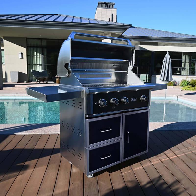 Wildfire Ranch Pro 36 Inch Black 304 Stainless Steel Freestanding Gas Grill - Green Vista Living