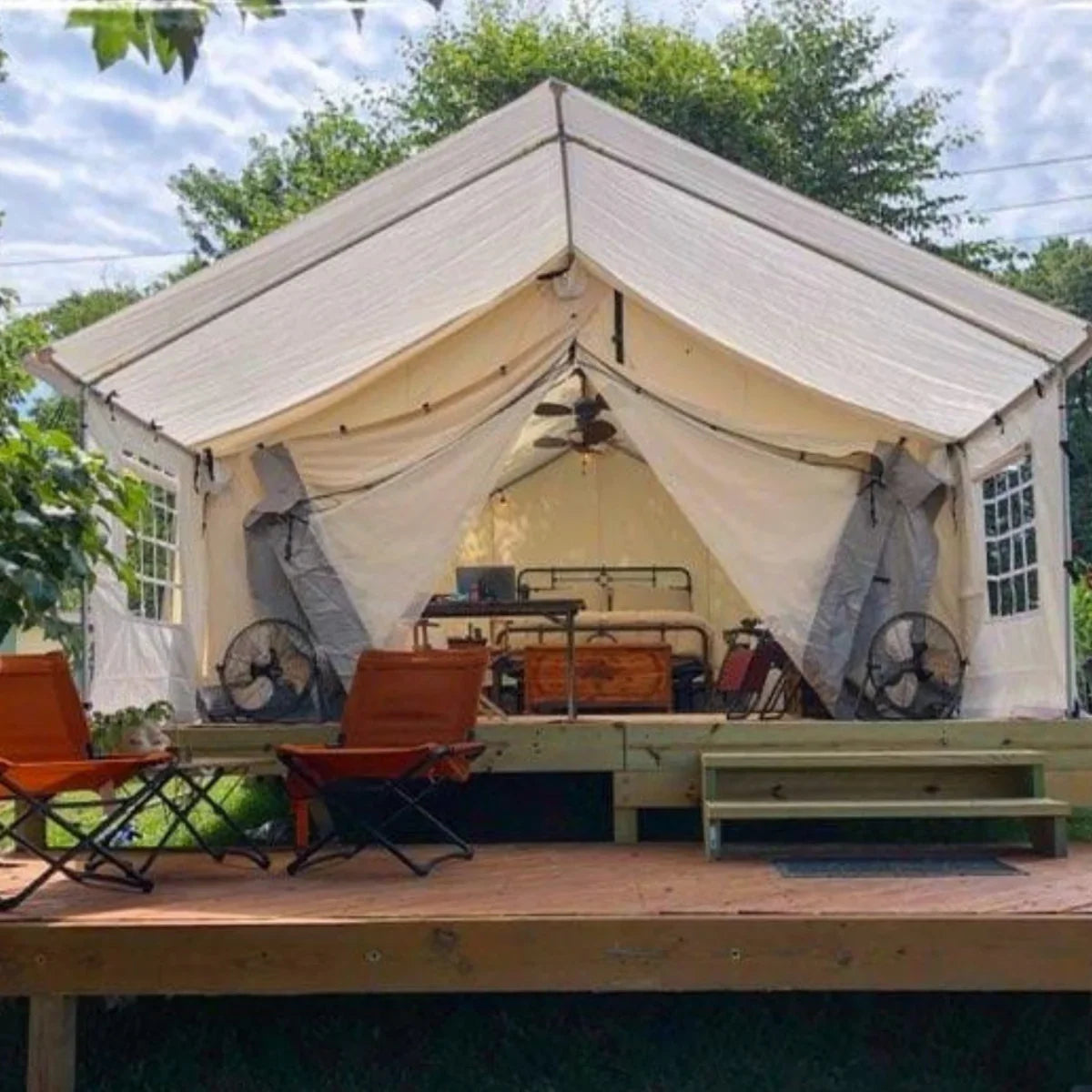 12'x14' Porch - Canvas Wall Tent - Green Vista Living