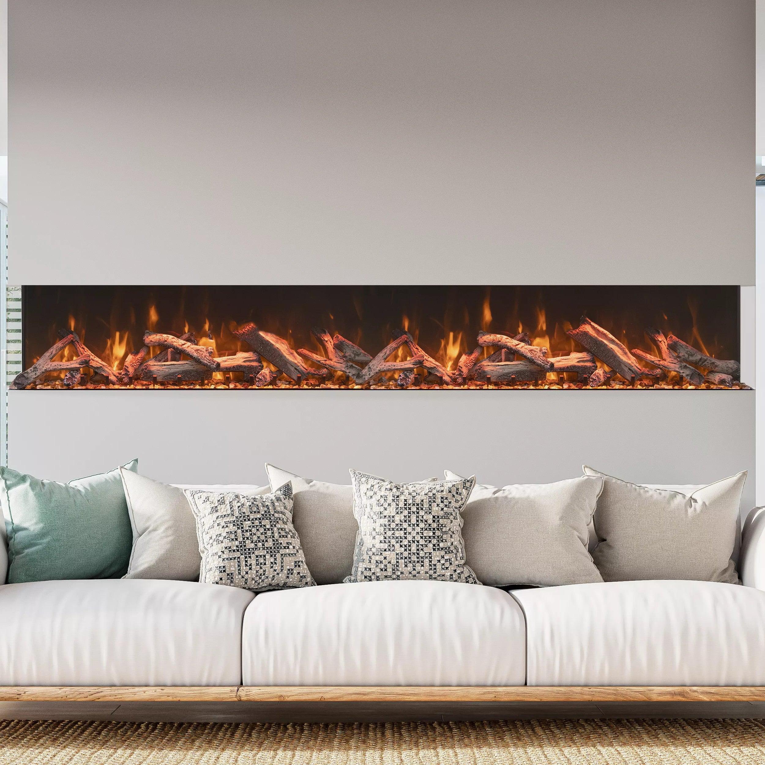 Amantii Tru View Bespoke 75" 3-Sided Built-in Electric Fireplace | TRV-75 BESPOKE - Green Vista Living