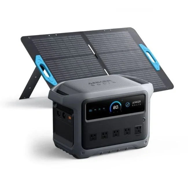Anker SOLIX C1000 Gen2 Portable Solar Generator with Anker 100W Portable Solar Panel