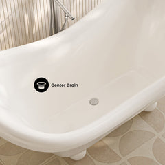 Swiss Madison Plaisir II 67" Freestanding Bathtub with Round Feet in Glossy White