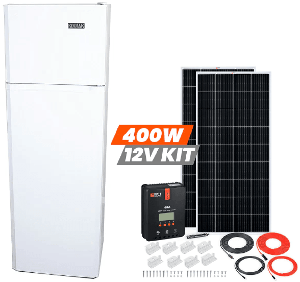 Kodiak 9 cu ft Solar (DC) Refrigerator and 400 Watt Solar Power Kit