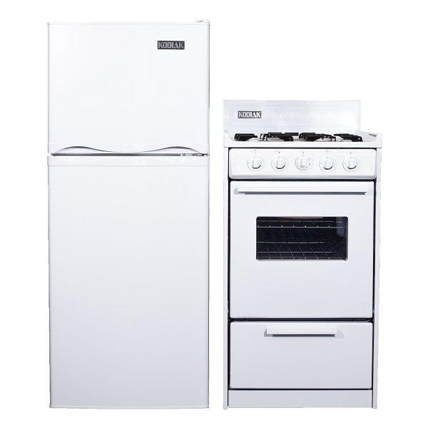 Kodiak Matching Set - 6 cu ft DC Refrigerator Freezer and 20" Stove w/ Cast Iron Grates