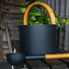 KOLO Set 2 Sauna Bucket with curved handle and Ladle, Bamboo/Aluminum, 1Gal - Green Vista Living