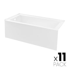 Swiss Madison Voltaire 60" x 30" Left Drain Skirted Soaking Bathtub with Apron ADA Height in Glossy White (11 - Pack)