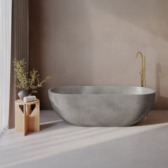Swiss Madison Claire 60" Freestanding Concrete Bathtub in Gray, Drain Included