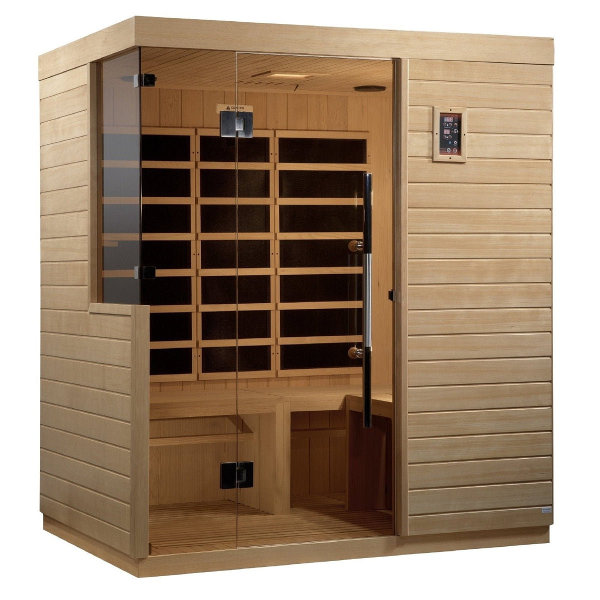 Golden Designs Ultra Low EMF 3-Person Dynamic "Bilbao" Infrared Sauna with Hemlock Wood | Model: DYN-5830-01
