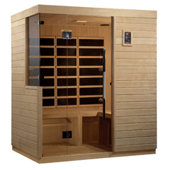 Golden Designs Ultra Low EMF 3-Person Dynamic "Bilbao" Infrared Sauna with Hemlock Wood | Model: DYN-5830-01