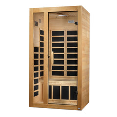 Golden Designs Ultra Low EMF 1-Person Dynamic "Gracia" Infrared Sauna with Hemlock Wood | Model: DYN-6119-01 Elite