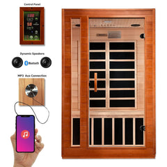 Golden Designs Low EMF 2-Person Dynamic "Cardoba" FAR Infrared Sauna with Hemlock Wood | Model: DYN-6203-01
