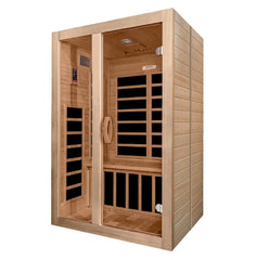 Golden Designs Low EMF 2-Person Dynamic "Santiago" Infrared Sauna with Hemlock Wood | Model: DYN-6209-01