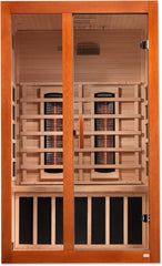 Golden Designs Near Zero EMF 2-Person Dynamic Full Spectrum "Santiago" FAR Infrared Sauna with Dark Honey Hemlock Wood | Model: DYN-6209-03 FS