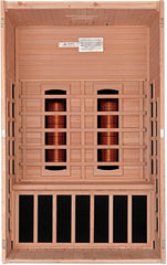 Golden Designs Near Zero EMF 2-Person Dynamic Full Spectrum "Santiago" FAR Infrared Sauna with Dark Honey Hemlock Wood | Model: DYN-6209-03 FS