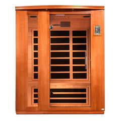 Golden Design Low EMF 3-Person Dynamic "Lugano" FAR Infrared Sauna with Hemlock Wood | Model: DYN-6336-02