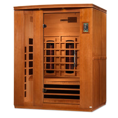 Golden Designs Near Zero EMF 3-Person Dynamic Full Spectrum "Lugano" FAR Infrared Sauna with Hemlock Wood | Model: DYN-6336-03 FS