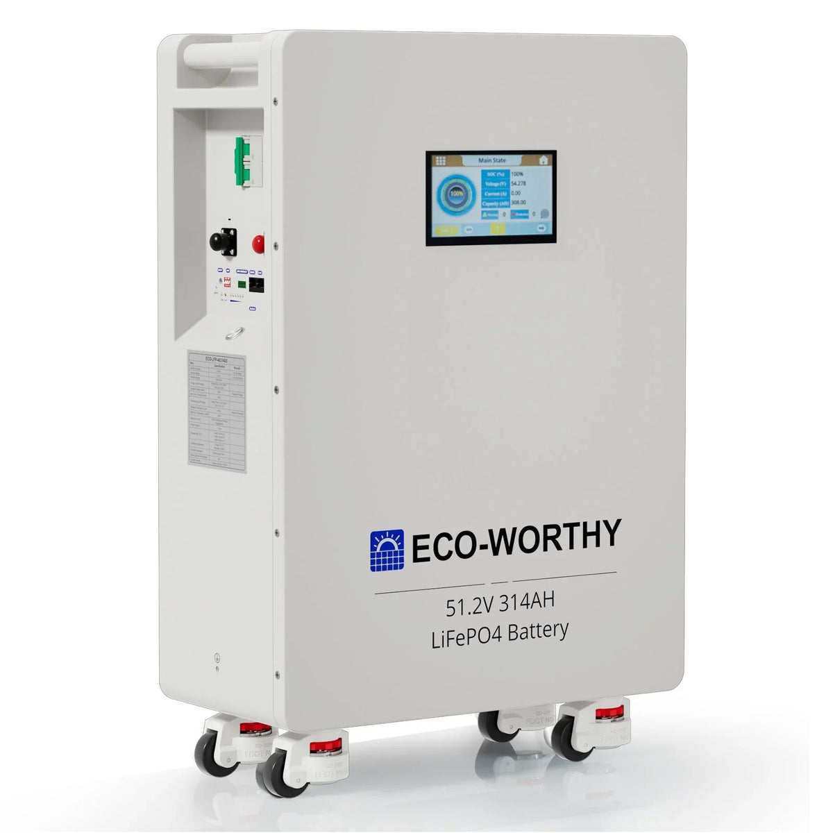 ECO-WORTHY 51.2V 314Ah LiFePO4 Battery| Solar Battery Backup for home