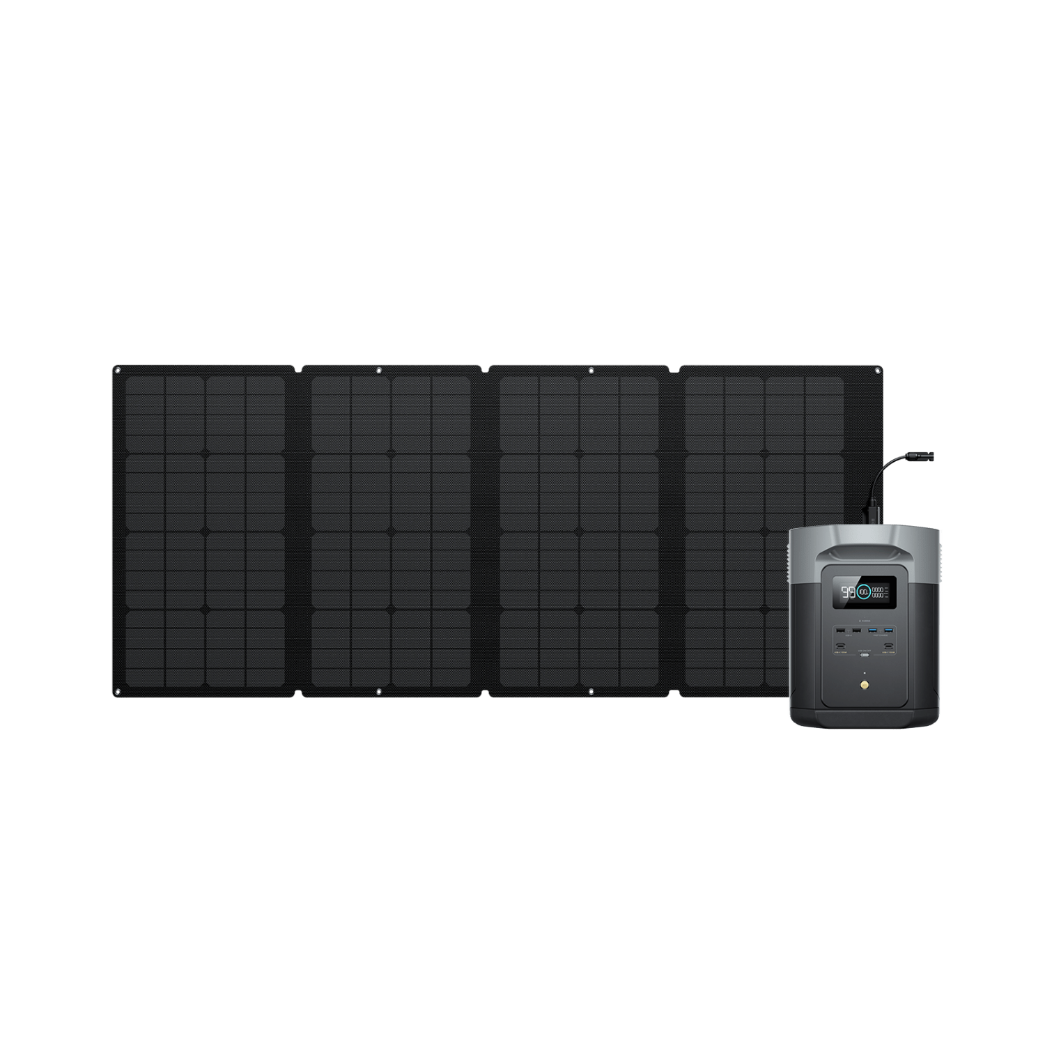 EcoFlow DELTA 2 Max + 160W Solar | 10Y LFP, 99% Appliances, 43m Fast Charge, Durable