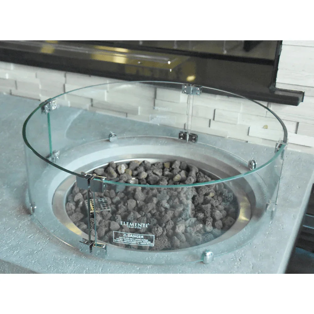 Elementi Fire Table Wind Screen for Metropolis, Columbia, Boulder and Manchester - Green Vista Living