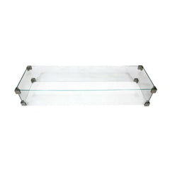 Elementi Granville glass wind screen for fire table on white background