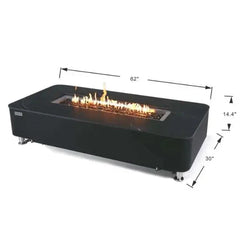 Elementi Plus Valencia 62" Marble Porcelain Top Fire Table - Bulgaria Black - Green Vista Living