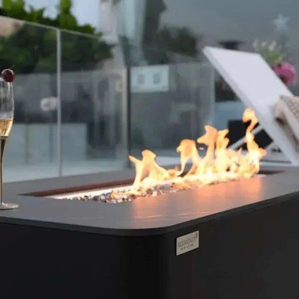 Elementi Plus Valencia 62" Marble Porcelain Top Fire Table - Bulgaria Black - Green Vista Living