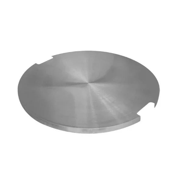 Elementi stainless steel lid for fire table, round shape on white background