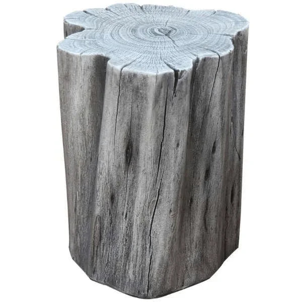 Elementi Warren seat classic grey wood-look outdoor stool on white background