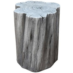 Elementi Warren seat classic grey wood-look outdoor stool on white background