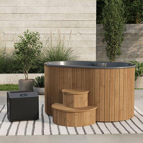 SaunaLife 2-Person Thermo-Pine Cold/Hot Plunge Tub w/ Water Chiller/Heater | Model S2N - Green Vista Living