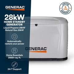 Generac Next Generation 28000 Watt 28kW Dual Fuel 50 State Air Cooled Home Standby Generator