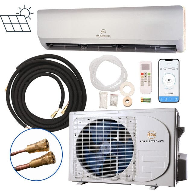 EG4 Hybrid Solar Mini-Split Kit | Energy Star Certified Air Conditioner Heat Pump AC/DC| 24000 BTU