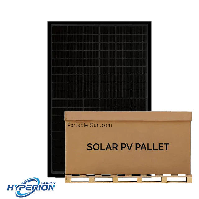 14.6kW Pallet - Hyperion by Runergy 405W Bifacial Solar Panel (Black) | Up to 510W with Bifacial Gain | Full Pallet (36) - 14.6kW Total