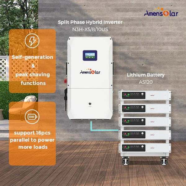 AmenSolar N3H-X10US 10KW Split Phase Hybrid Solar Inverter - Green Vista Living