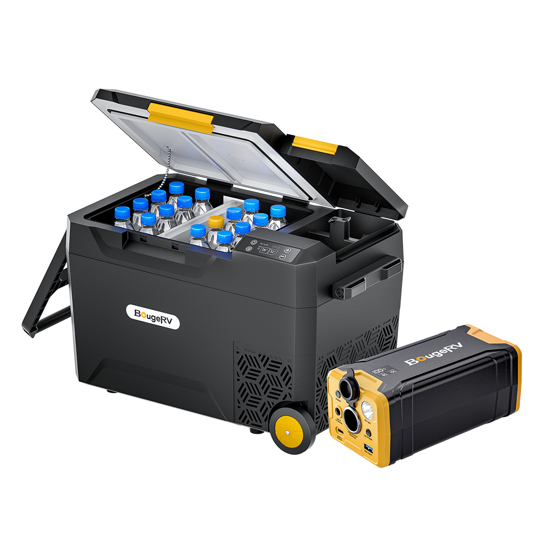 BougeRV CRX2 31QT Dual-Zone Portable Fridge with 277Wh Power Station