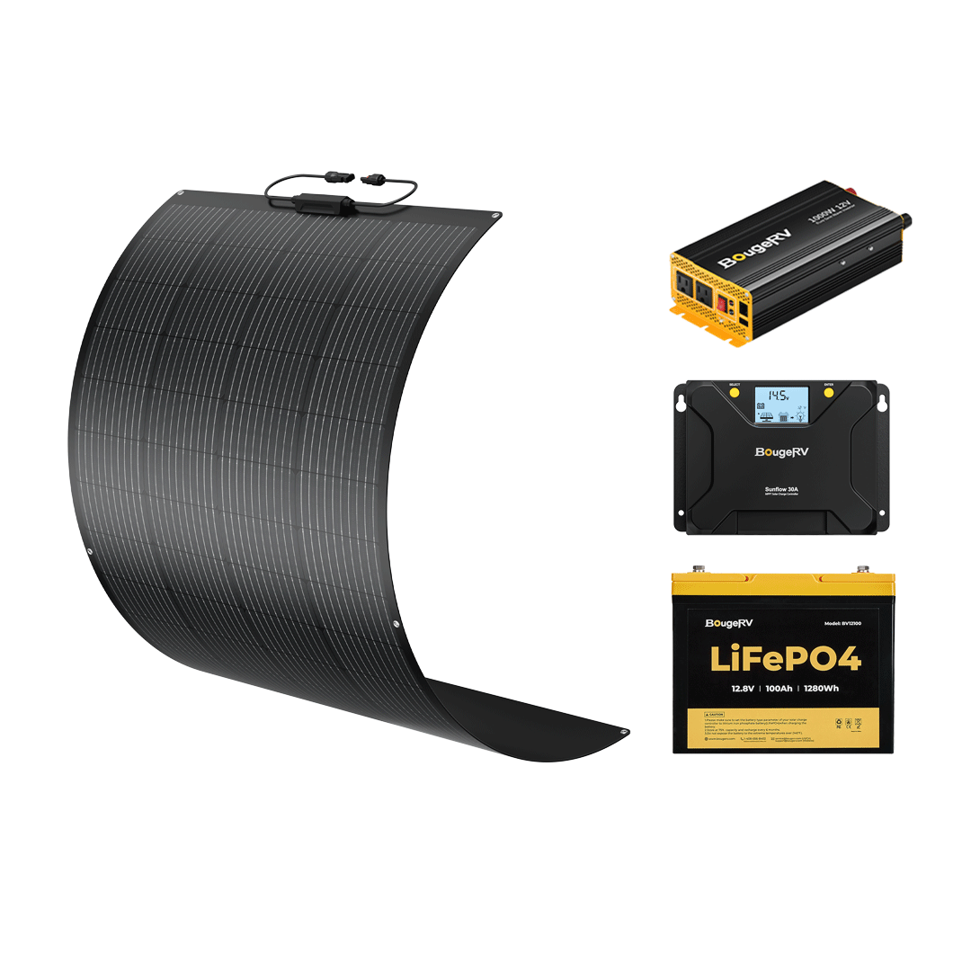 BougeRV 12V 200 Watt Flexible Solar System Kit