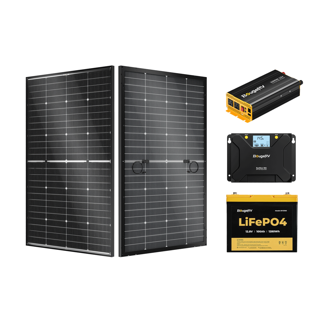 BougeRV 12V 200 Watt Rigid Solar System Kit
