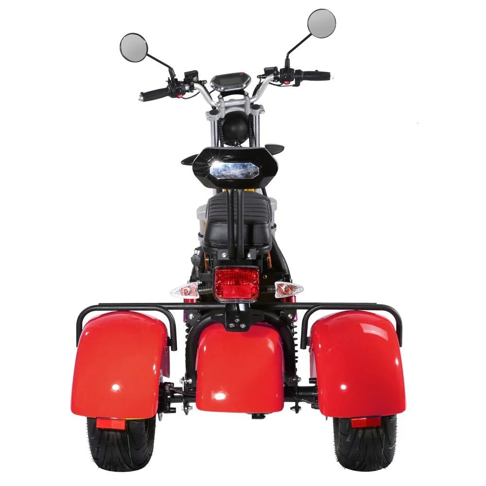 LinksEride CP3 2000W 60V Three Wheel Lithium Fat Tire Electric Scooter Trike - Green Vista Living