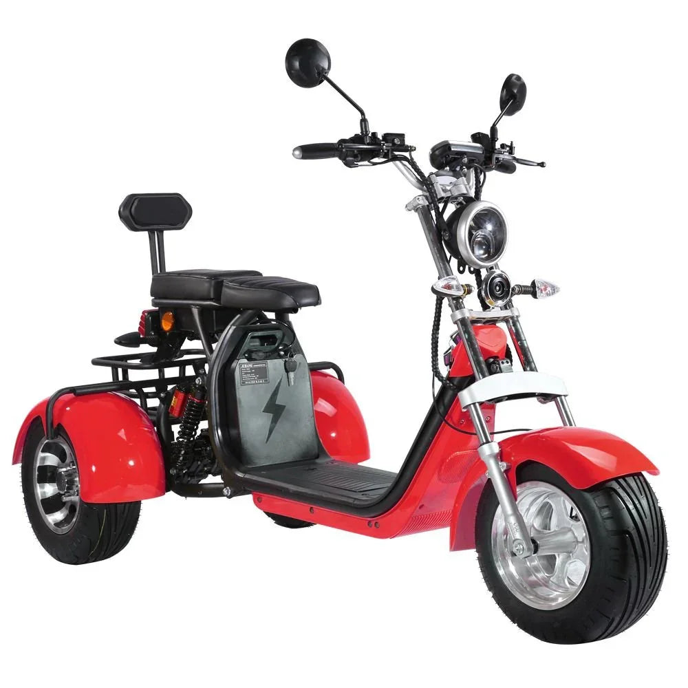 LinksEride CP3 2000W 60V Three Wheel Lithium Fat Tire Electric Scooter Trike - Green Vista Living